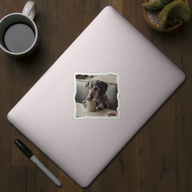 Vintage Dachshund Coffee Diner Art for Dog Lovers by Yesteeyear
